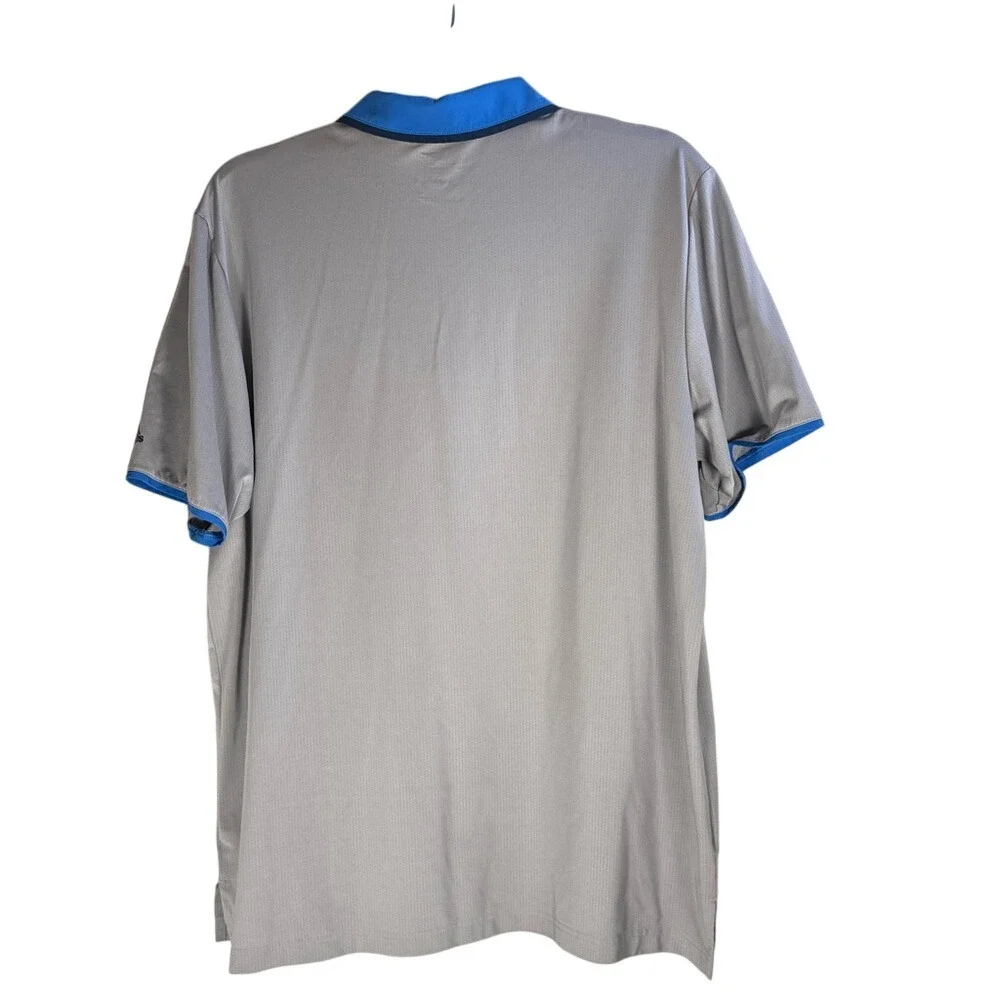 Adidas Turtle Hill Golf Club Bermuda ClimaCool Golf Polo Shirt Mens XL Gray Blue
